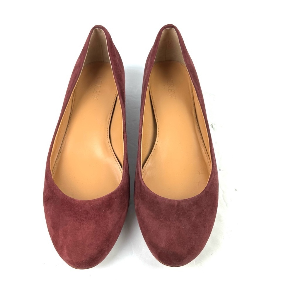 J Crew Shoes 9 Burgundy‎ Suede Slip On Womens Heels